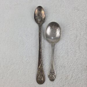 Vintage Winthrop Silverplate Gerber Baby Spoons Lot Of 2